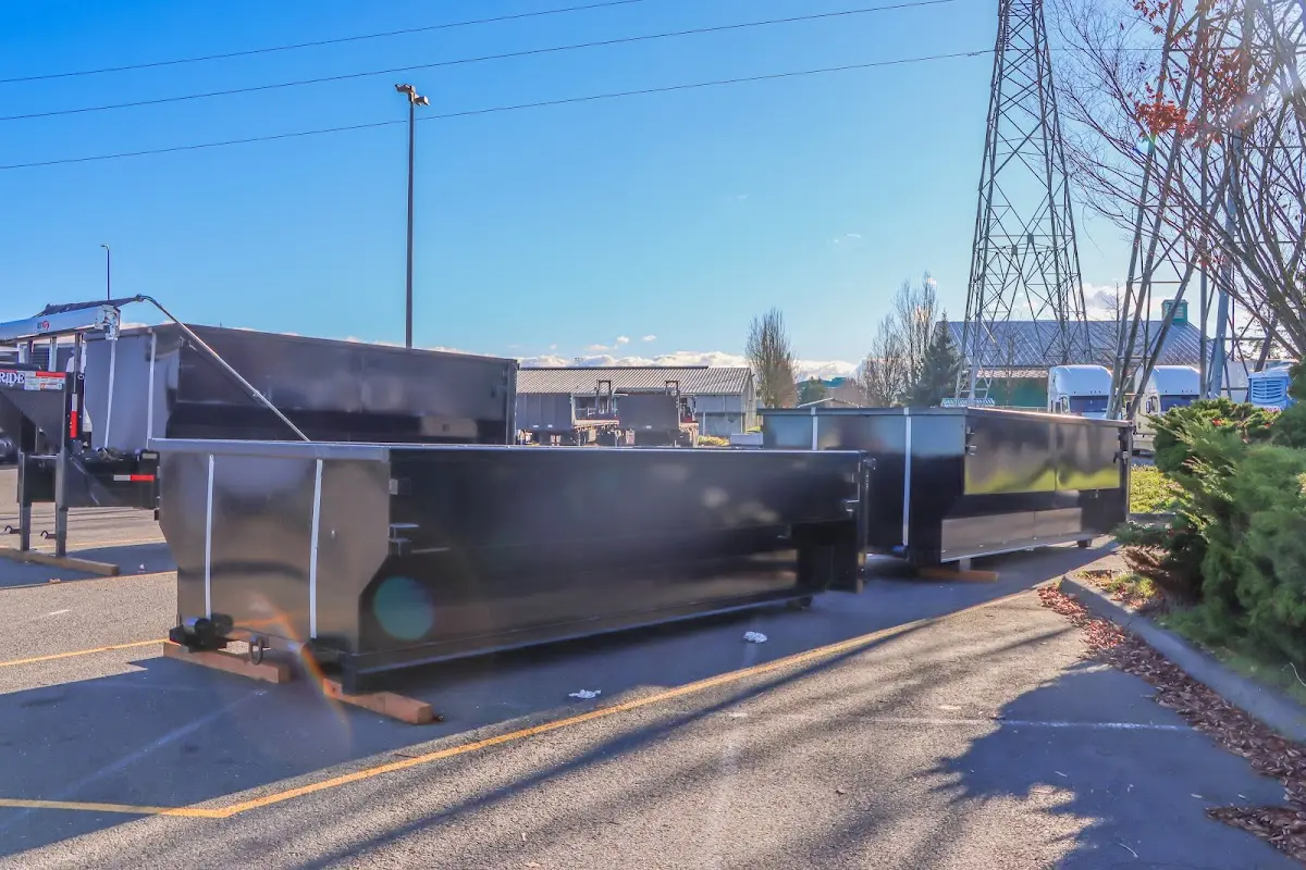 Roll-off dumpster ready for waste disposal at job site for Construction Dumpster Rental in Lawrenceburg